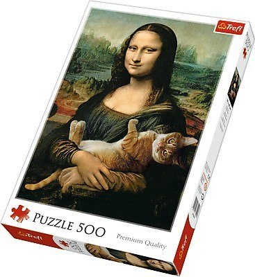 Puzzle 500 elementów Mona Lisa i kot Mruczek Trefl