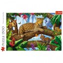 Puzzle 1500 elementów Kot pantera odpoczynek wśród drzew dżungla Trefl