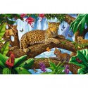 Puzzle 1500 elementów Kot pantera odpoczynek wśród drzew dżungla Trefl