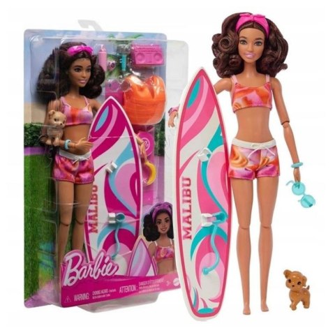 Barbie Lalka z deską surfingową Mattel