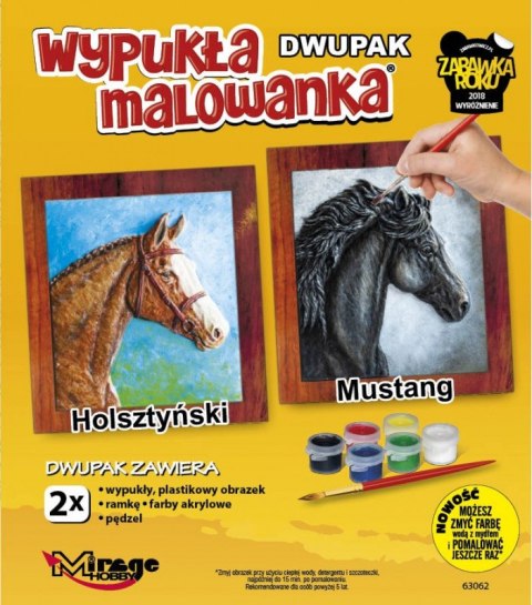 Wypukła malowanka Dwupak Konie Holsztynski-Mustang Mirage