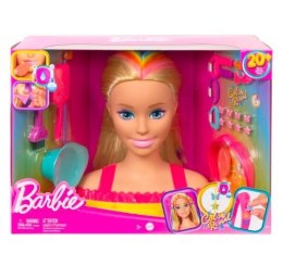 Barbie Głowa do stylizacji neonowa tęcza blond włosy Mattel