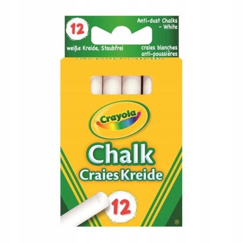 Crayola: Bezpyłowa Biała Kreda 12 szt